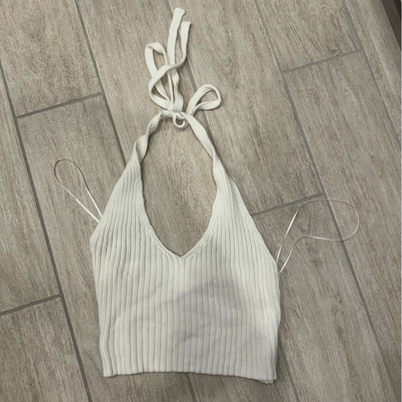White Halter Top - Picture 2 of 4